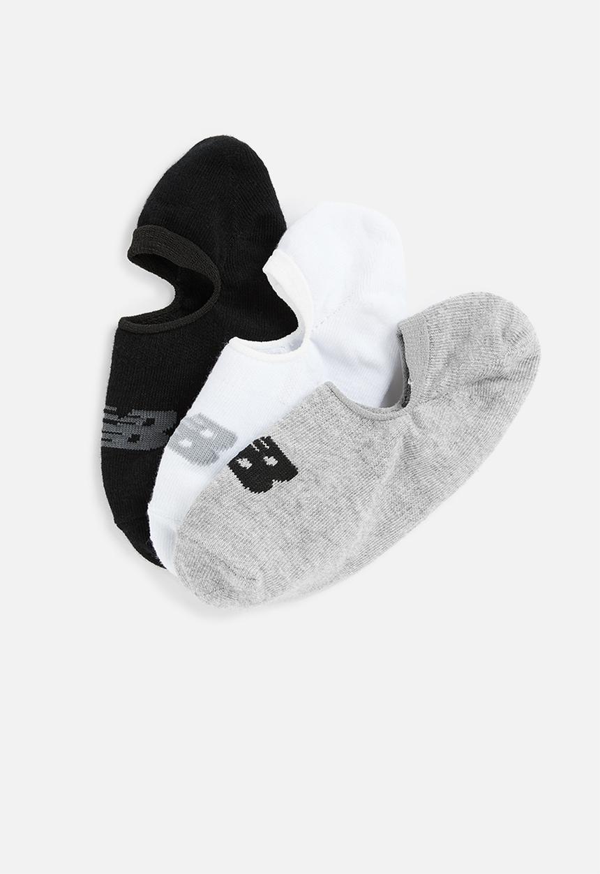 New Balance  - Nb 3 pack secret socks - white/grey/black