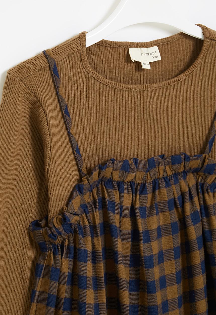 Superbalist Kids - Check dress and T-shirt set - brown