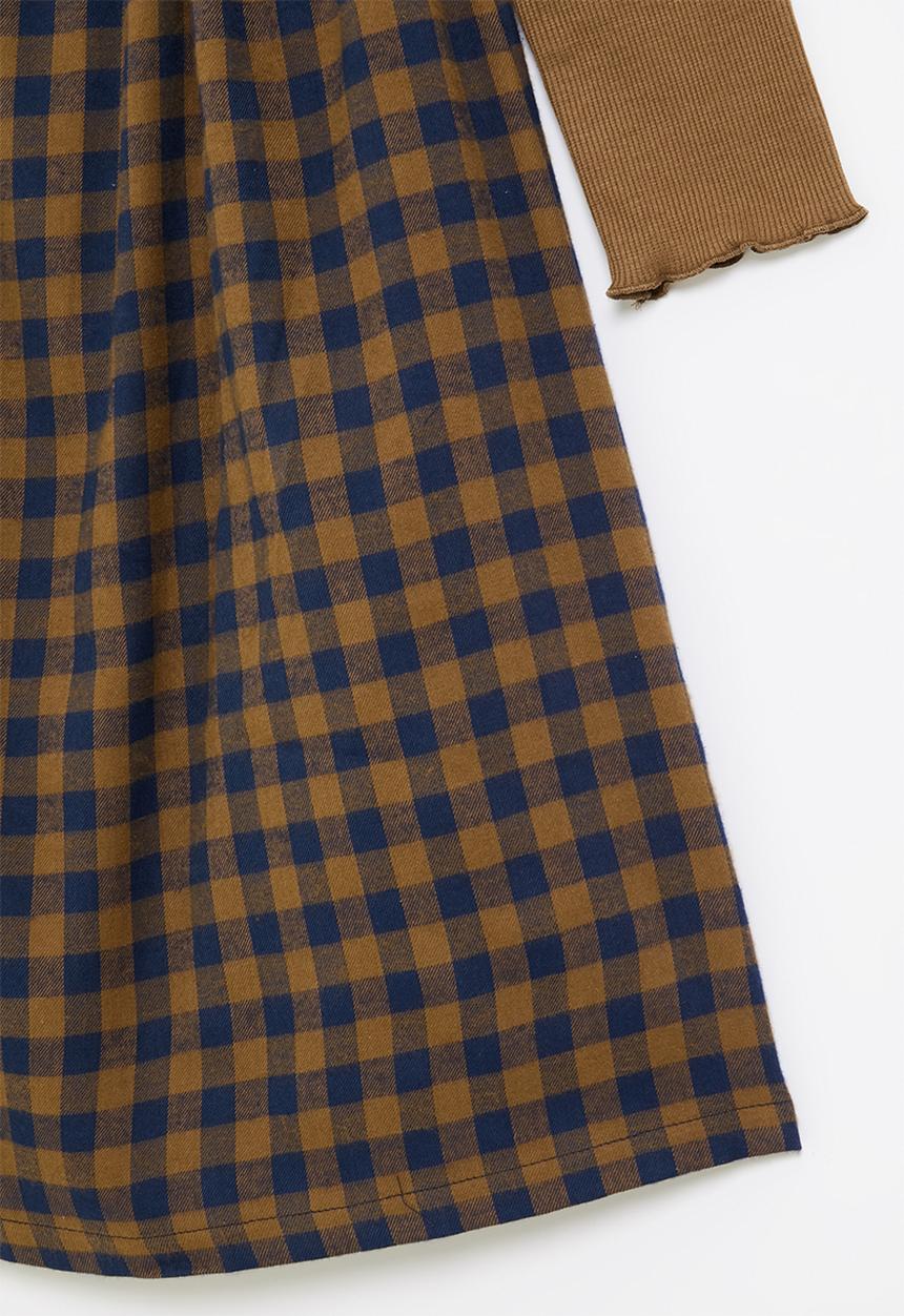Superbalist Kids - Check dress and T-shirt set - brown