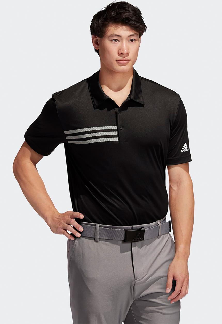 adidas Performance - Golf  3-stripes chest polo - black
