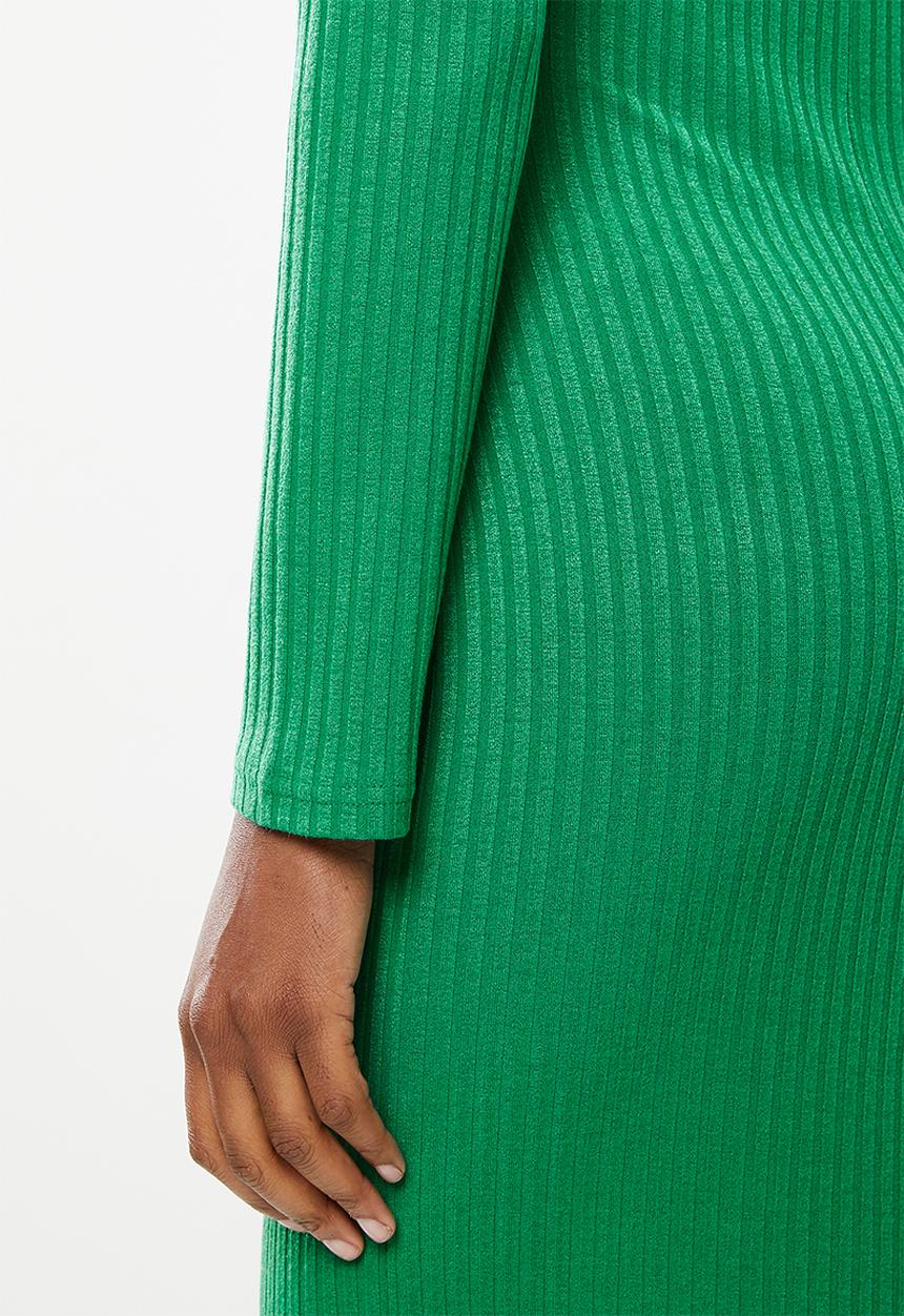 Me&B - Ribbed midi dress - emerald green