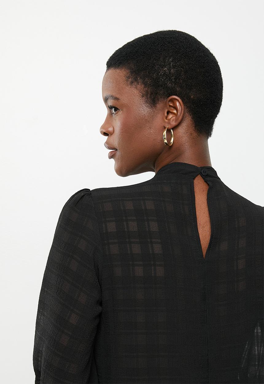 Me&B - Neck tie blouse - black
