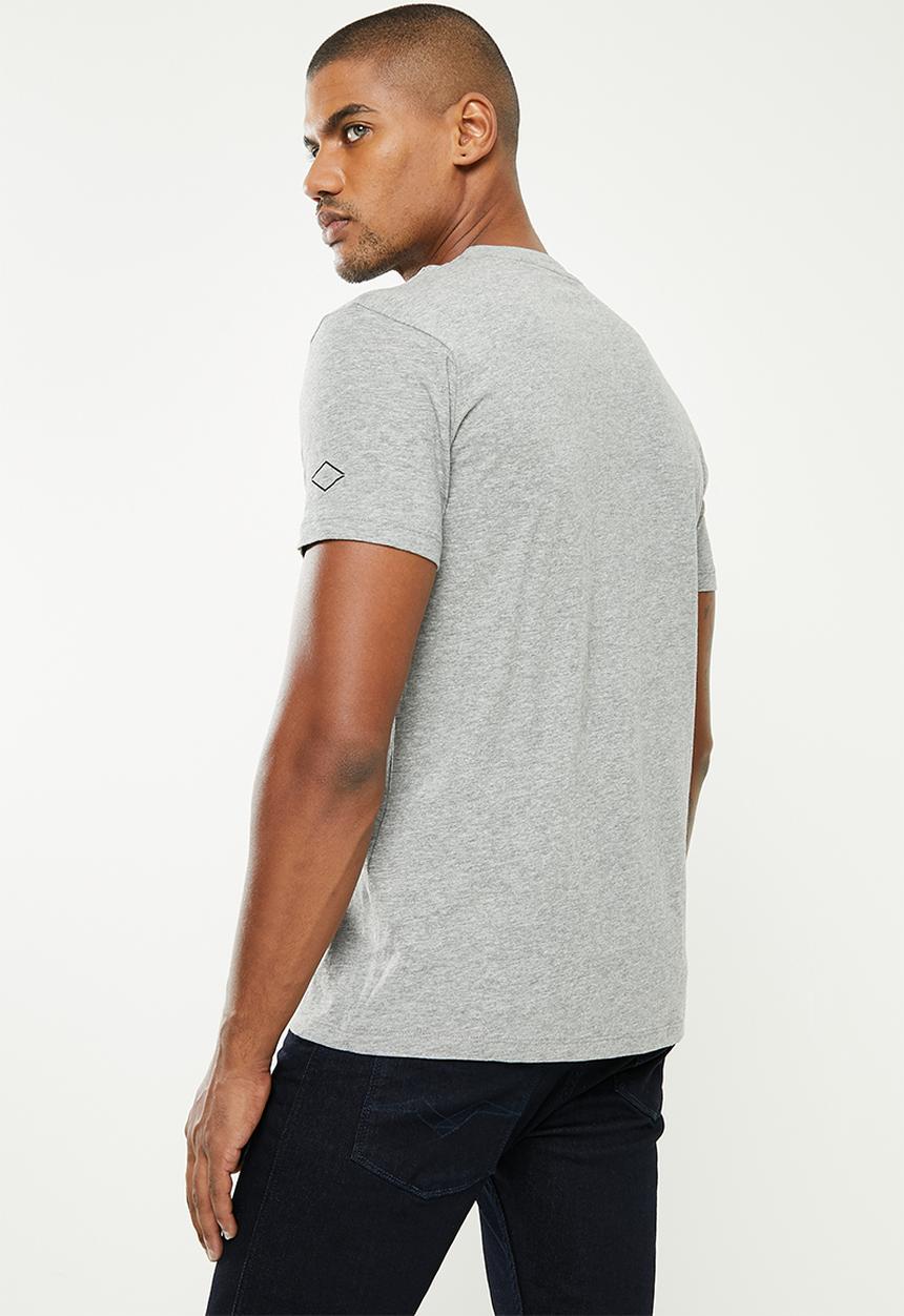 Replay - Replay logo tee - grey melange