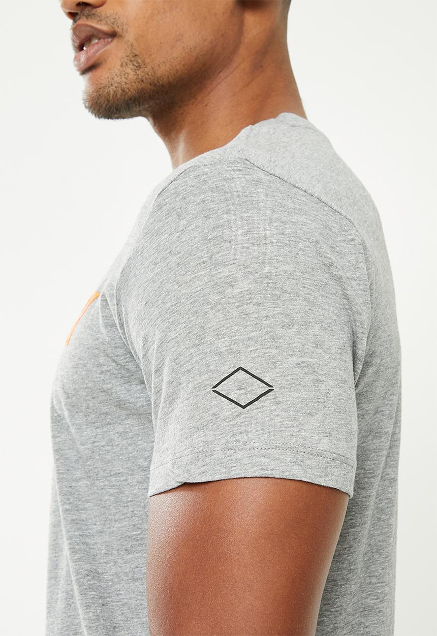 Replay - Replay logo tee - grey melange