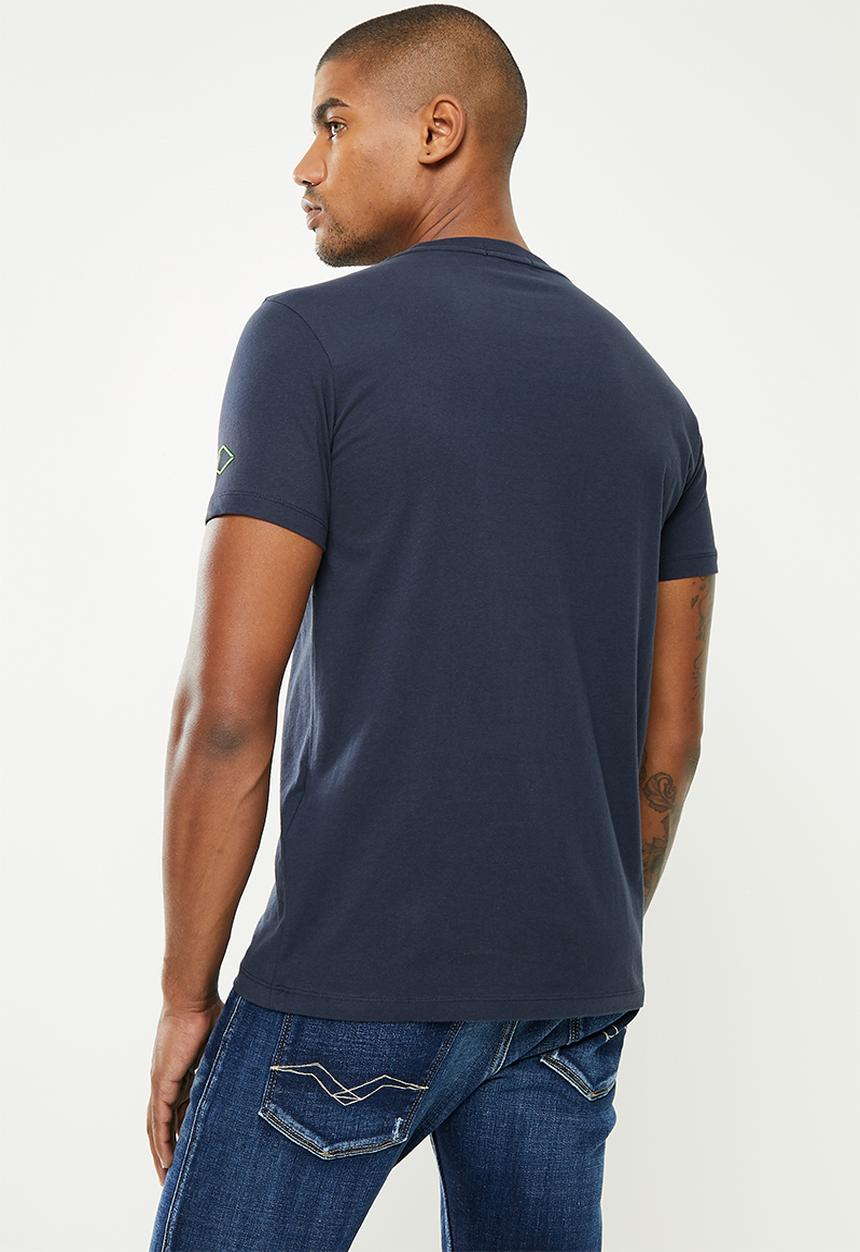 Replay - Above pocket print tee - navy