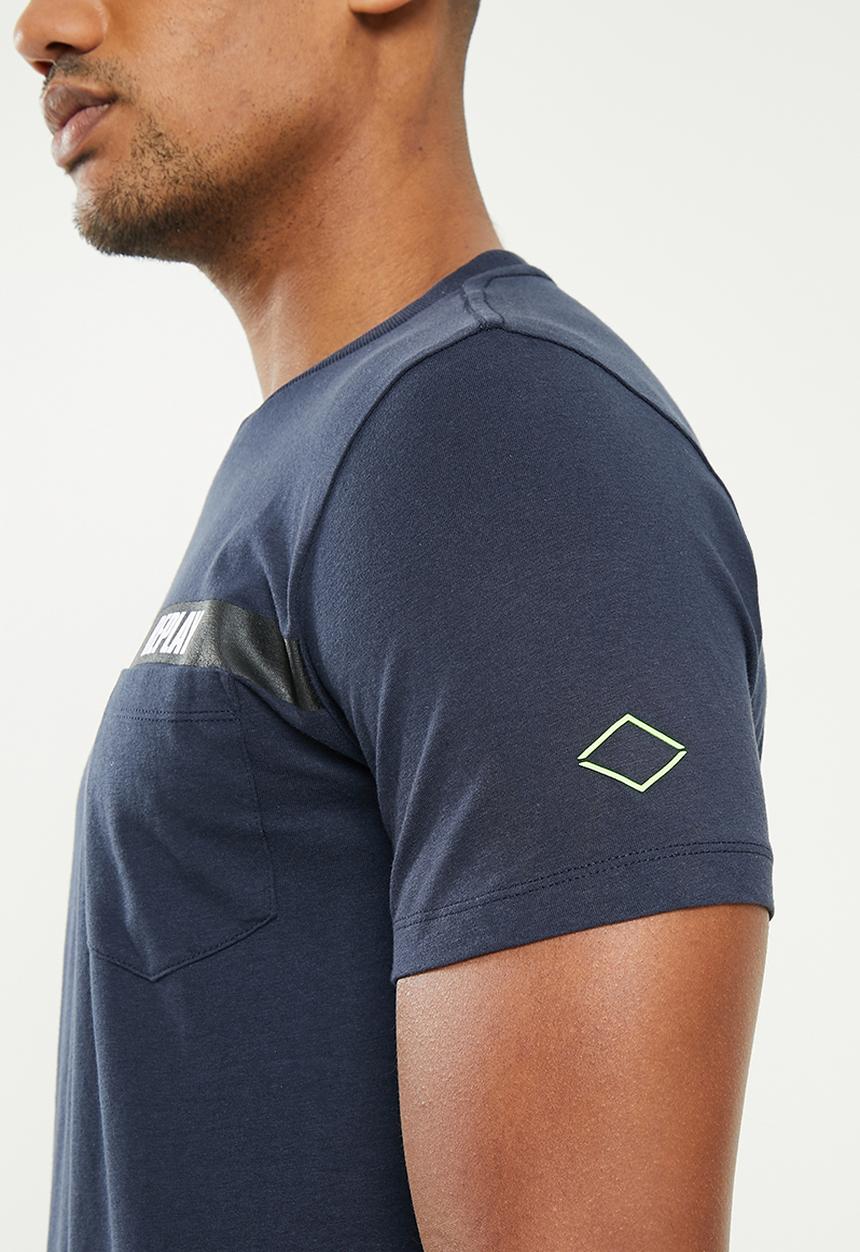 Replay - Above pocket print tee - navy