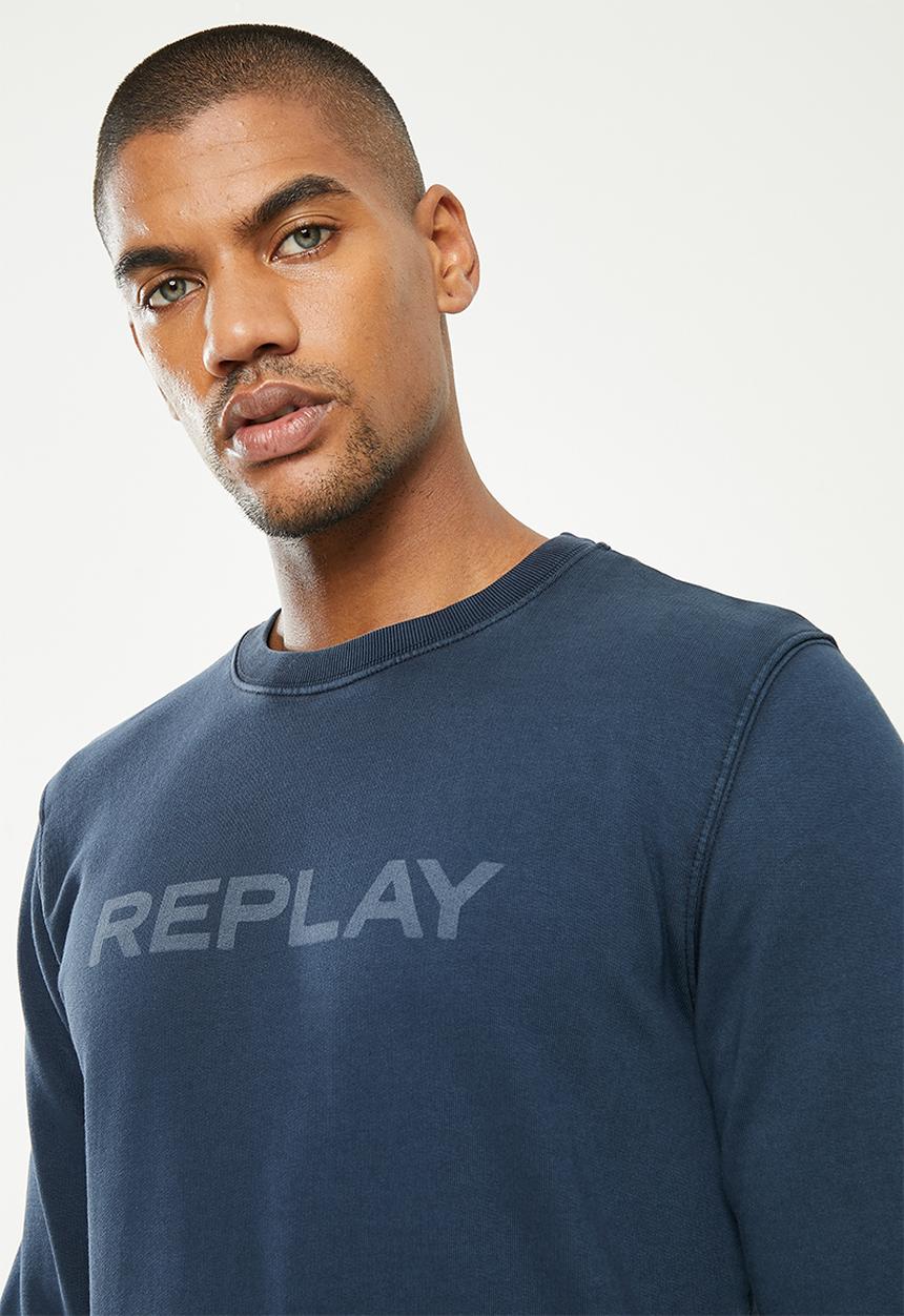 Replay - Essential logo crew sweat - navy