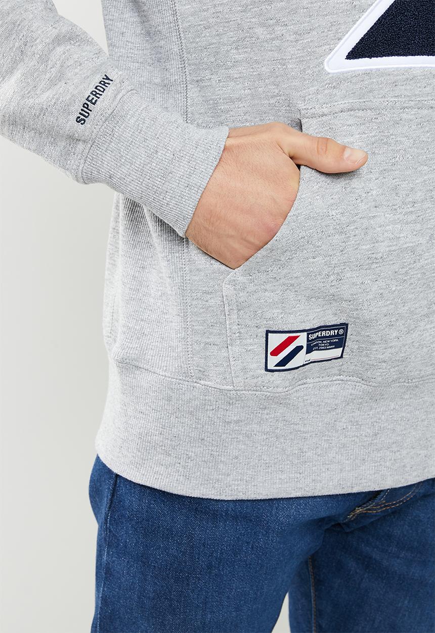 Superdry. - Superdry code logo che hood - grey 