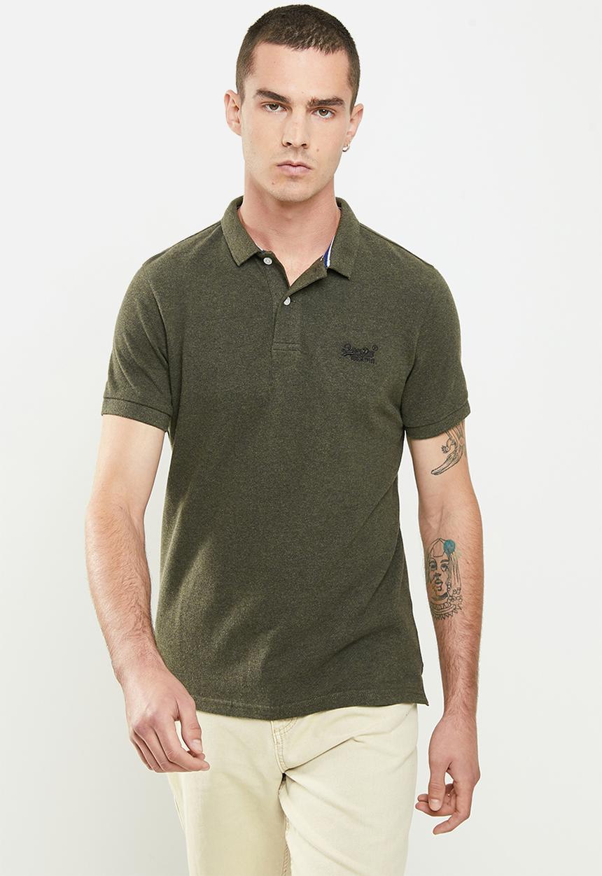 Superdry. - Classic pique short sleeve polo - olive 