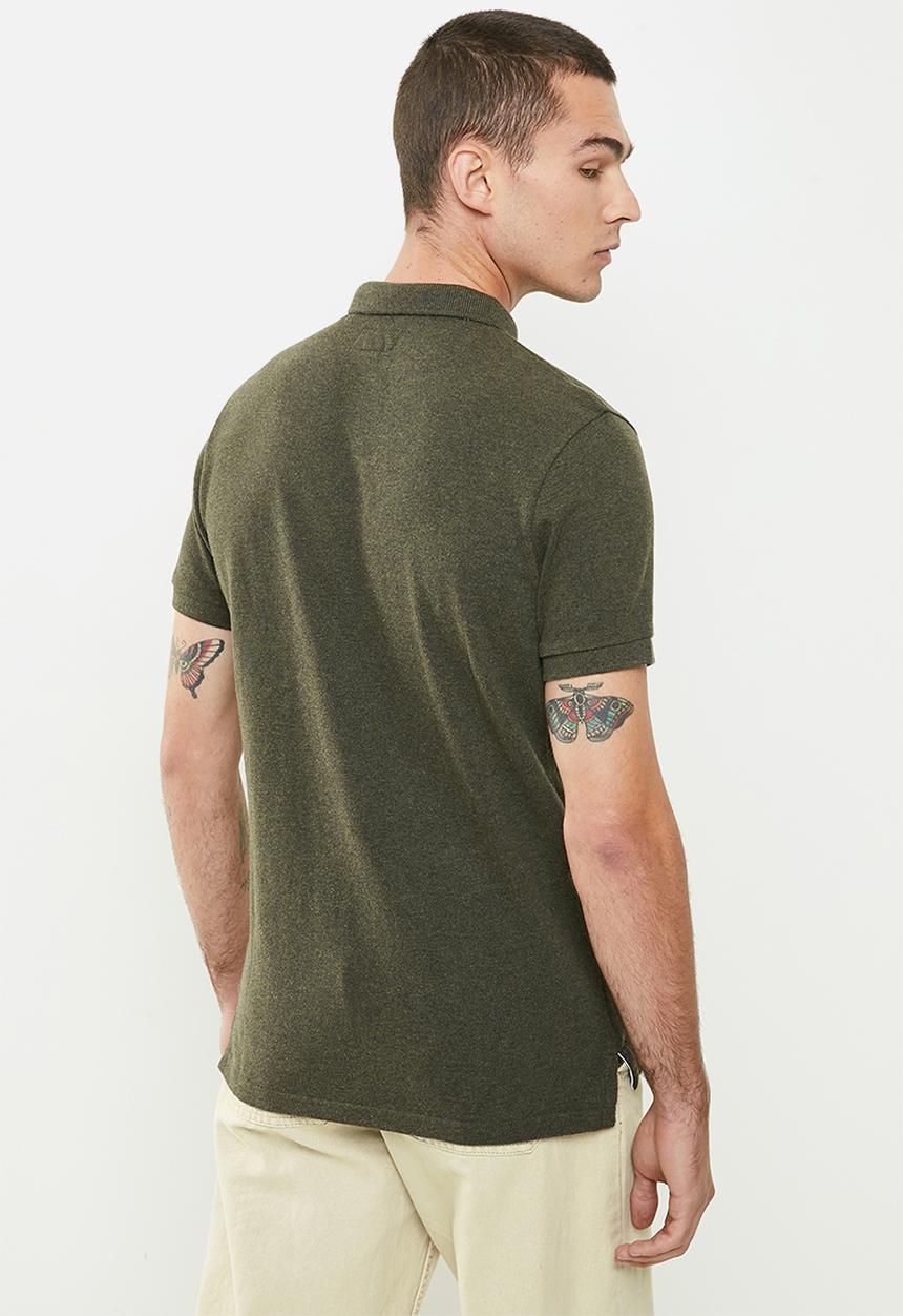 Superdry. - Classic pique short sleeve polo - olive 