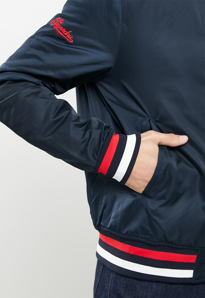Superdry. - Varsity bomber - nordic chrome navy