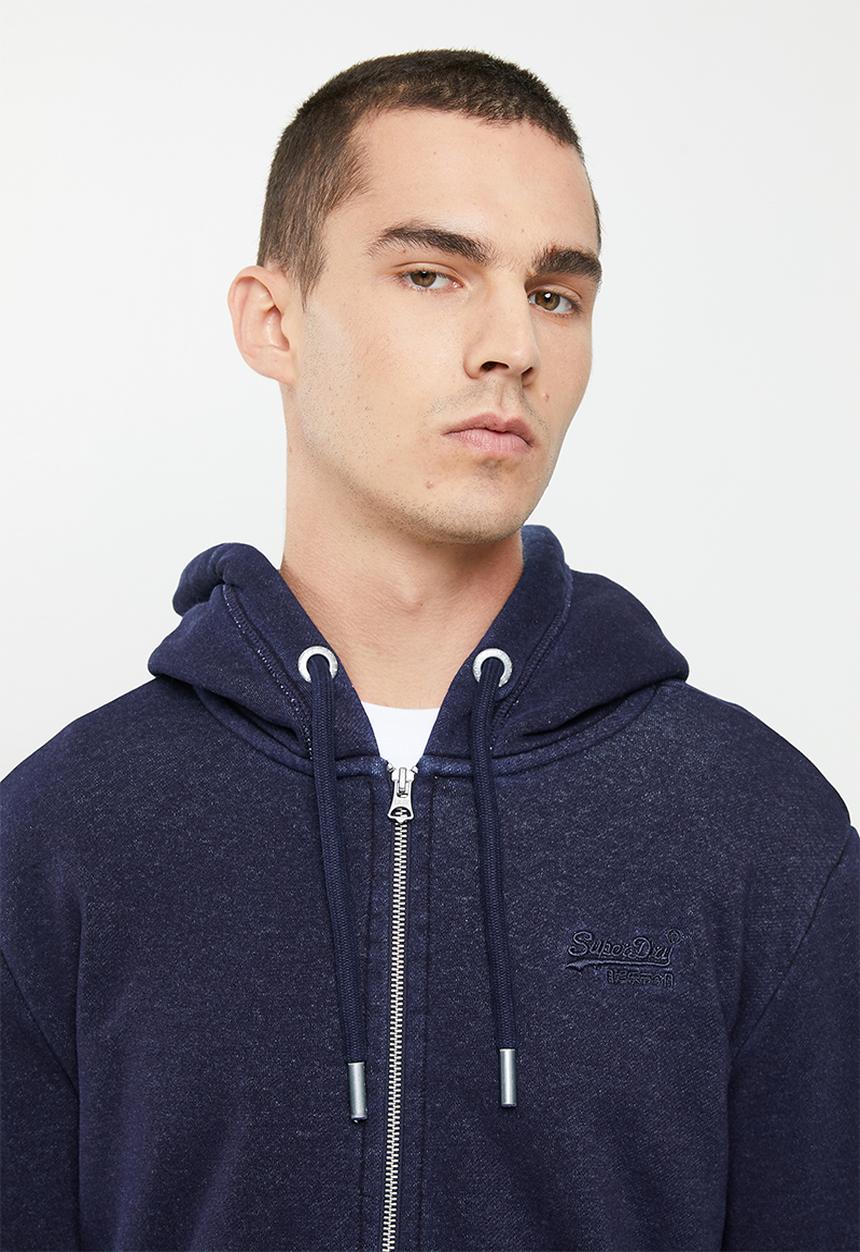 Superdry. - Vintage logo emb ziphood bb no - dark indigo