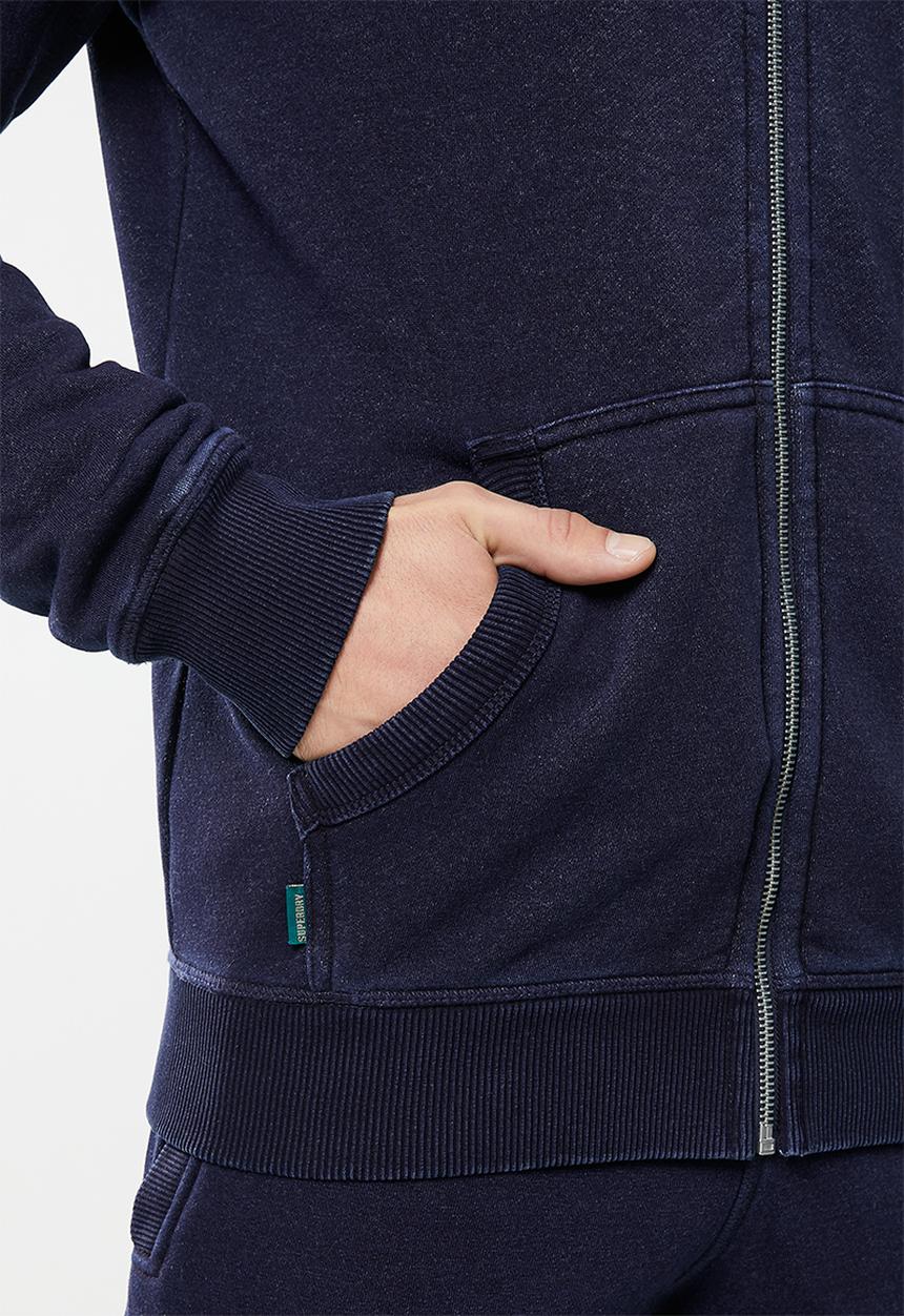 Superdry. - Vintage logo emb ziphood bb no - dark indigo