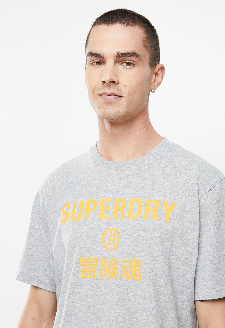 Superdry. - Corporate logo tee - grey 