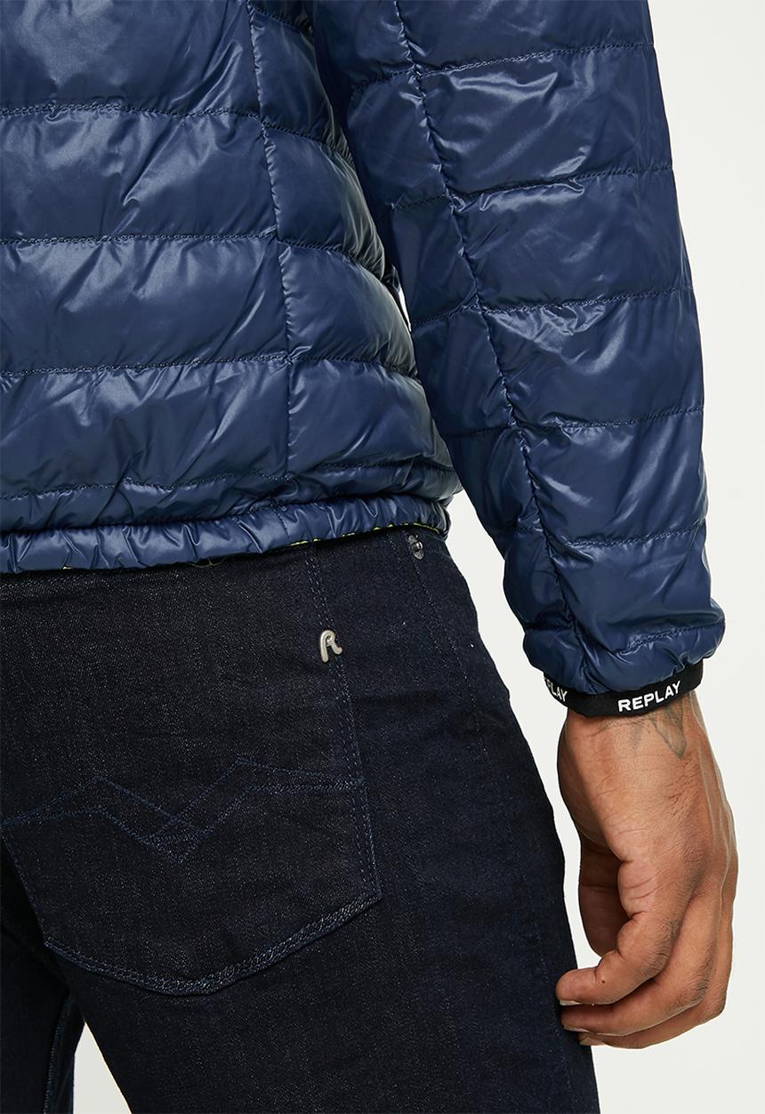 Replay - Hooded puffer jacket - blue