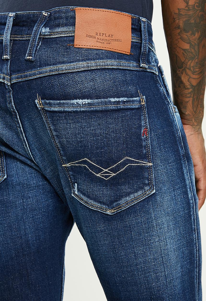 Replay - Slim fit denim jeans - mid blue washed