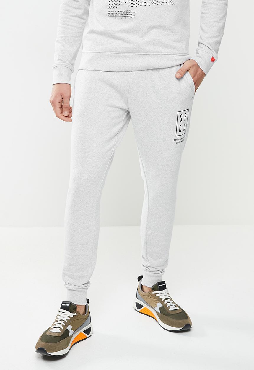 S.P.C.C - Ingram regular fit elasticated track pants - ice melange
