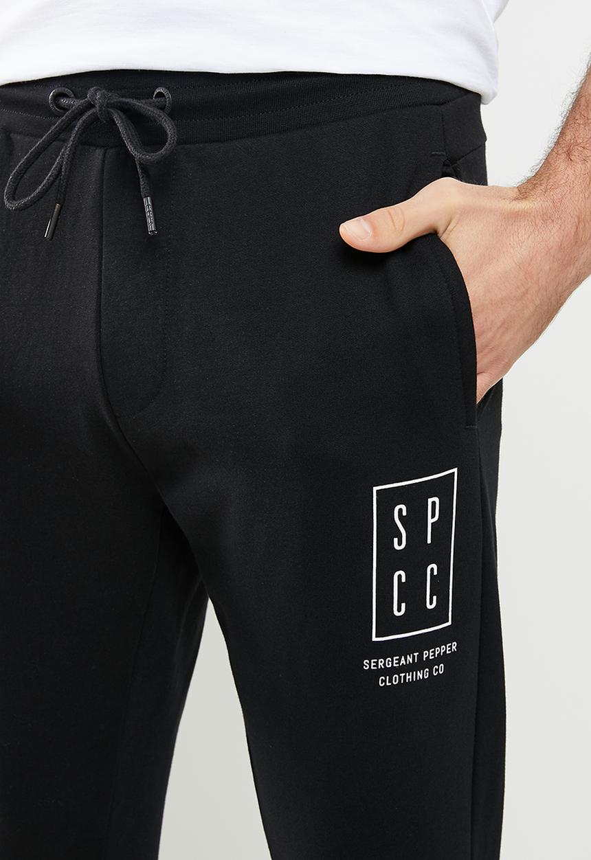 S.P.C.C - Ingram regular fit elasticated track pants - black