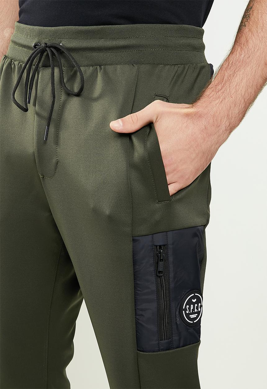 S.P.C.C - Averett regular fit elasticated track pants - dark moss