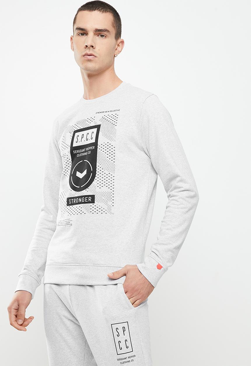 S.P.C.C - Hyder regular fit crew neck sweat - ice melange