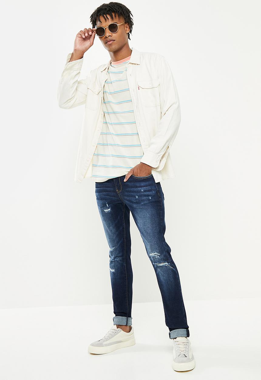 Cutty - Moore Skinny fit Rip and Repair denim jean - blue grey