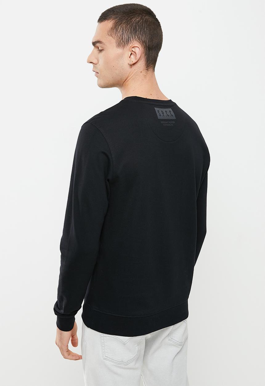 S.P.C.C - Harris regular fit crew neck sweat - black