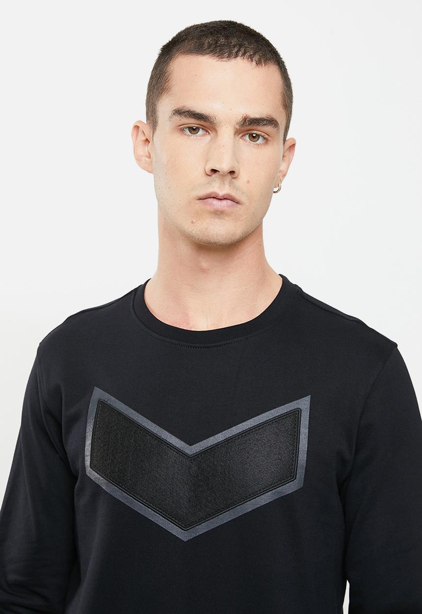 S.P.C.C - Harris regular fit crew neck sweat - black
