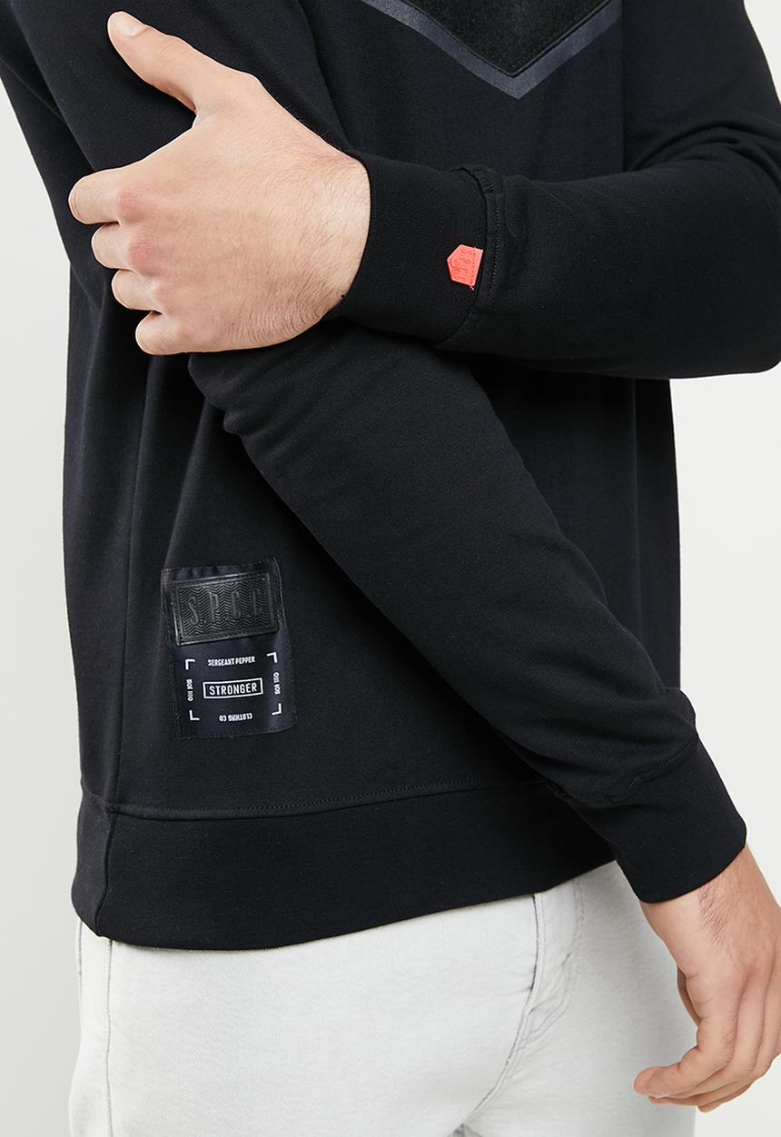 S.P.C.C - Harris regular fit crew neck sweat - black