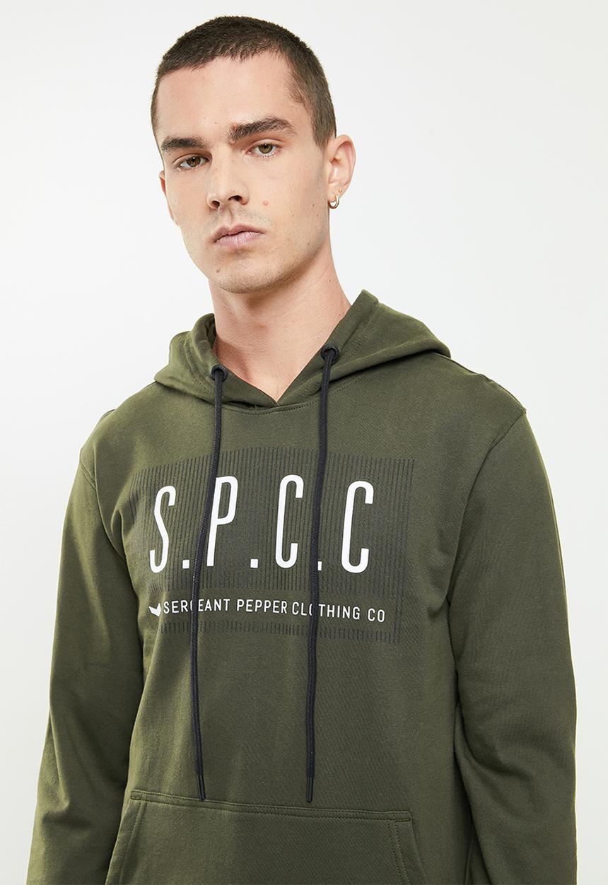 S.P.C.C - Riley regular fit pullover hoodie - dark moss