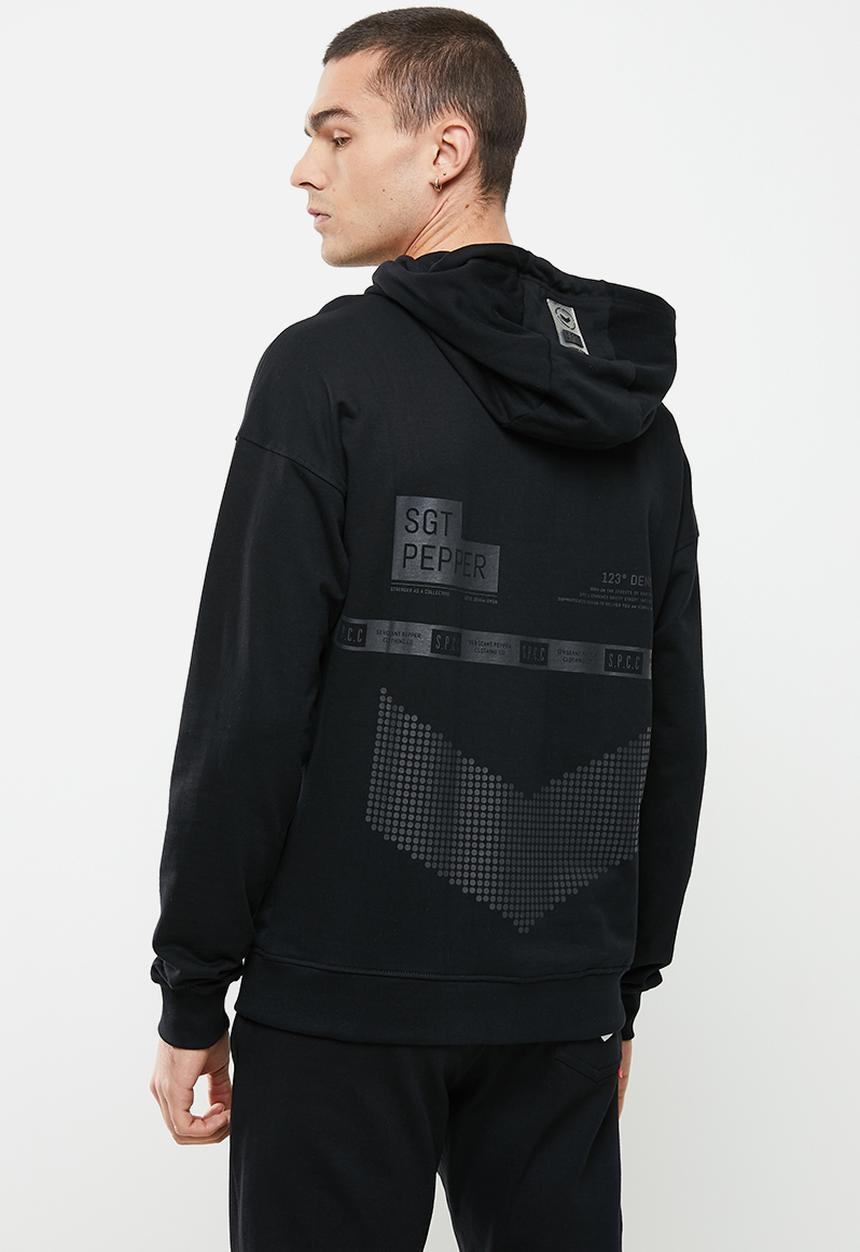 S.P.C.C - Klayton relaxed fit pullover hoodie - black