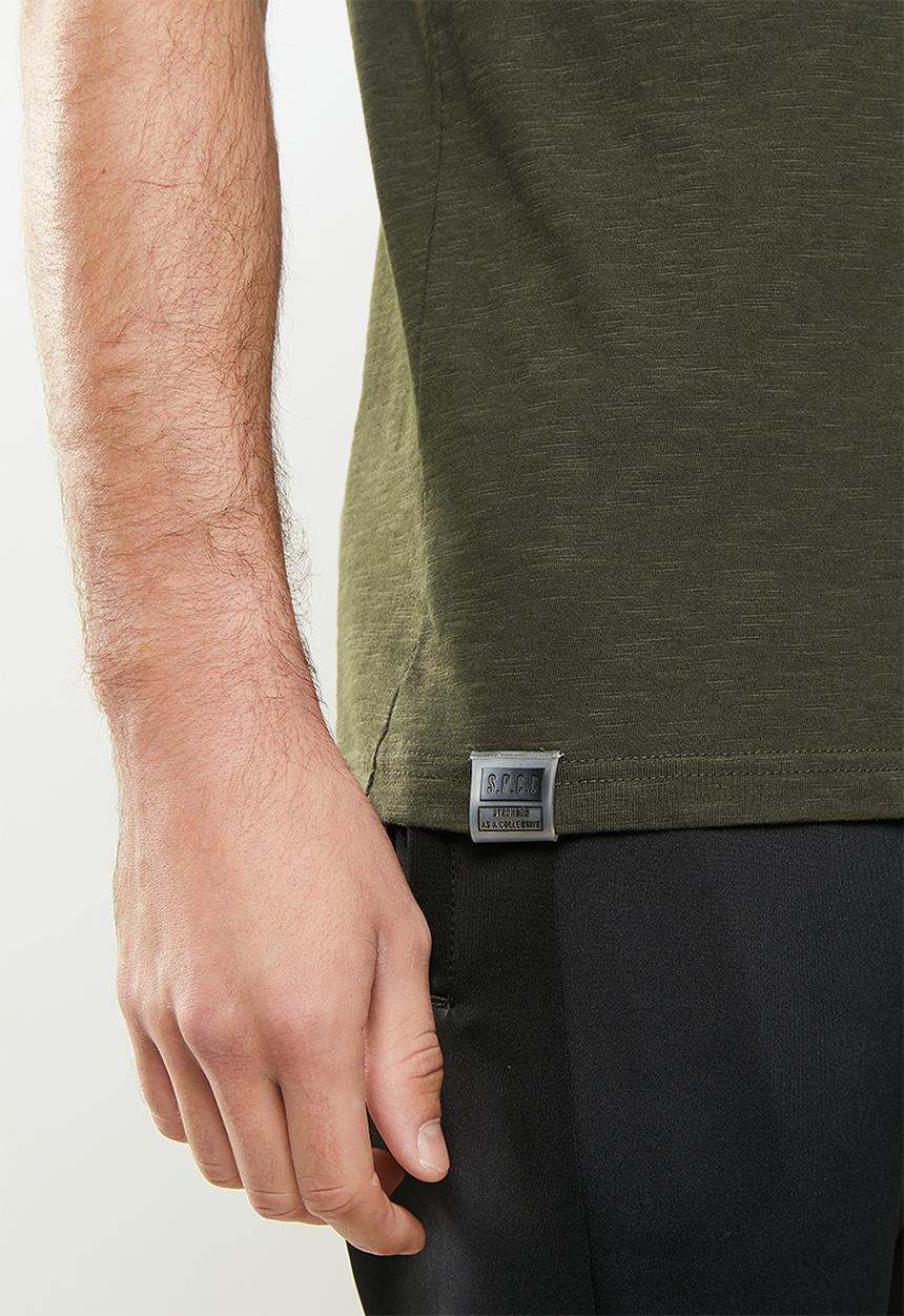 S.P.C.C - Otaro regular fit straight hem tee - dark moss