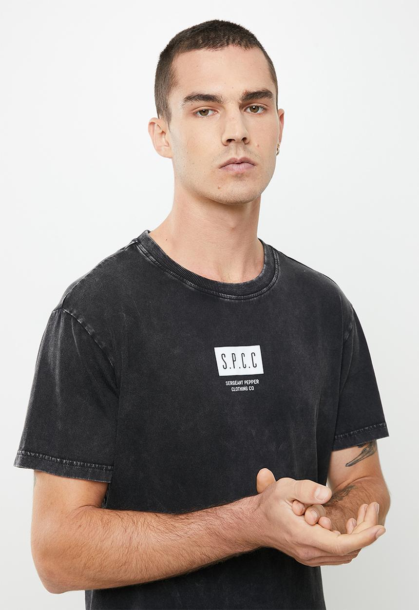 S.P.C.C - Crosby relaxed fit peepout hem tee - black