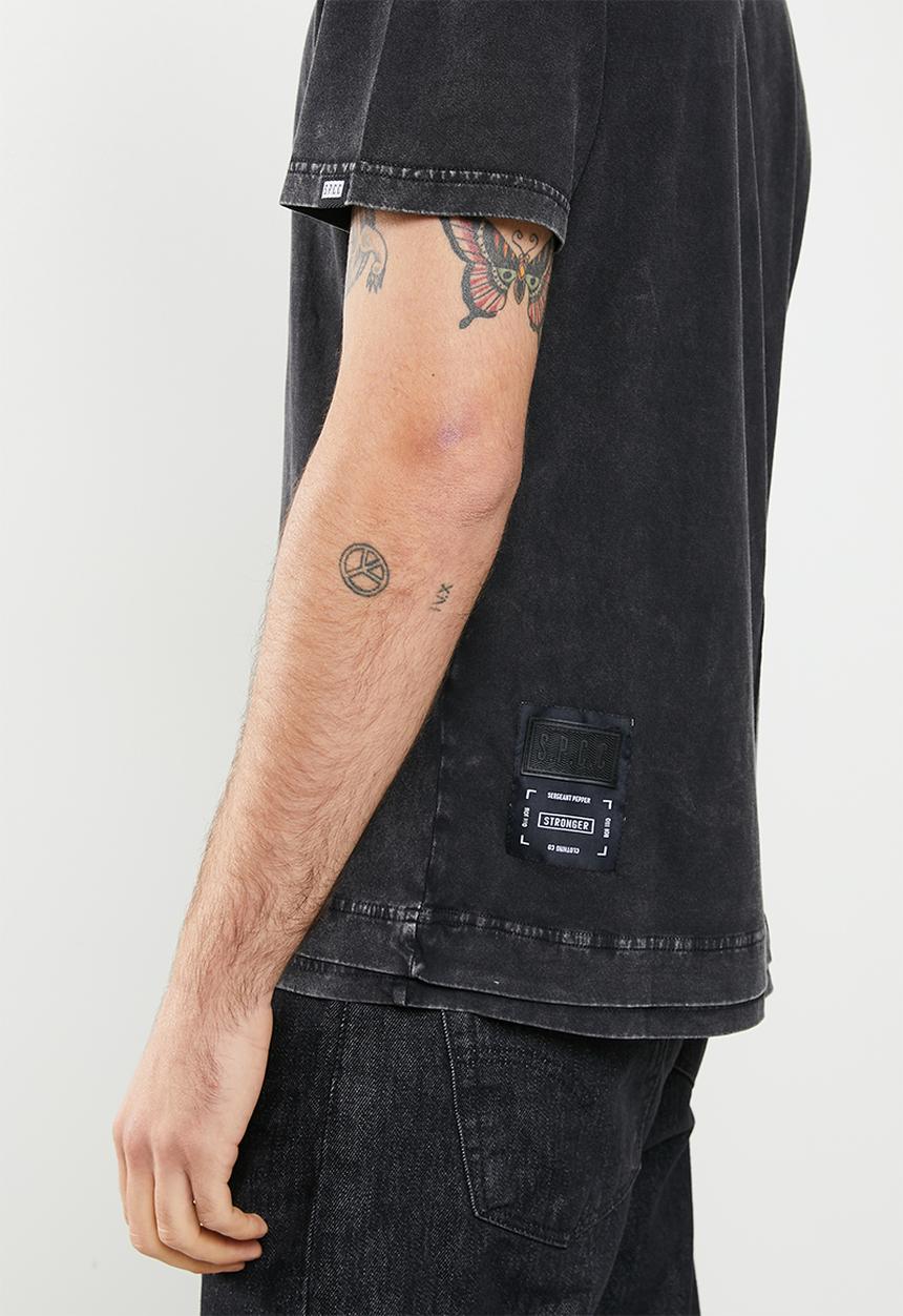 S.P.C.C - Crosby relaxed fit peepout hem tee - black