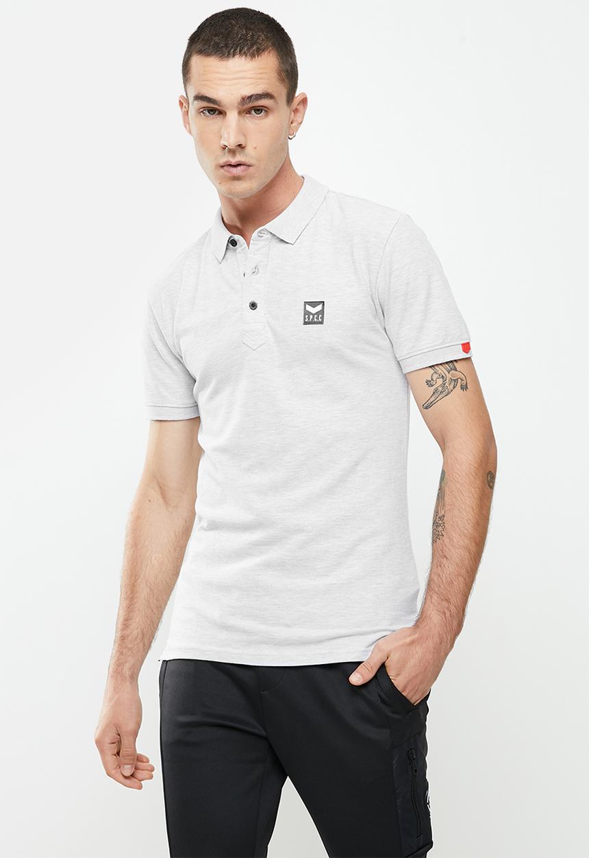 S.P.C.C - Cayenne slimline fit side slit straight hem polo - ice melange