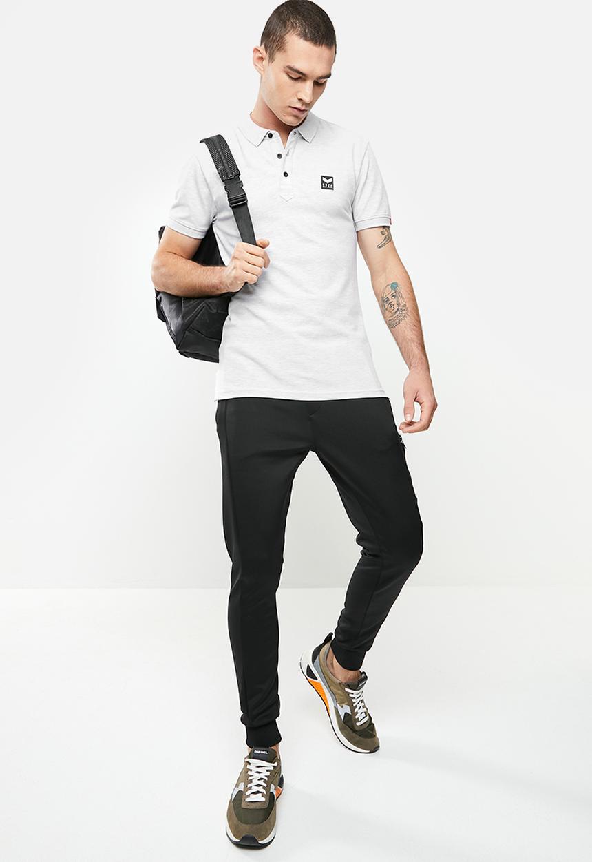 S.P.C.C - Cayenne slimline fit side slit straight hem polo - ice melange