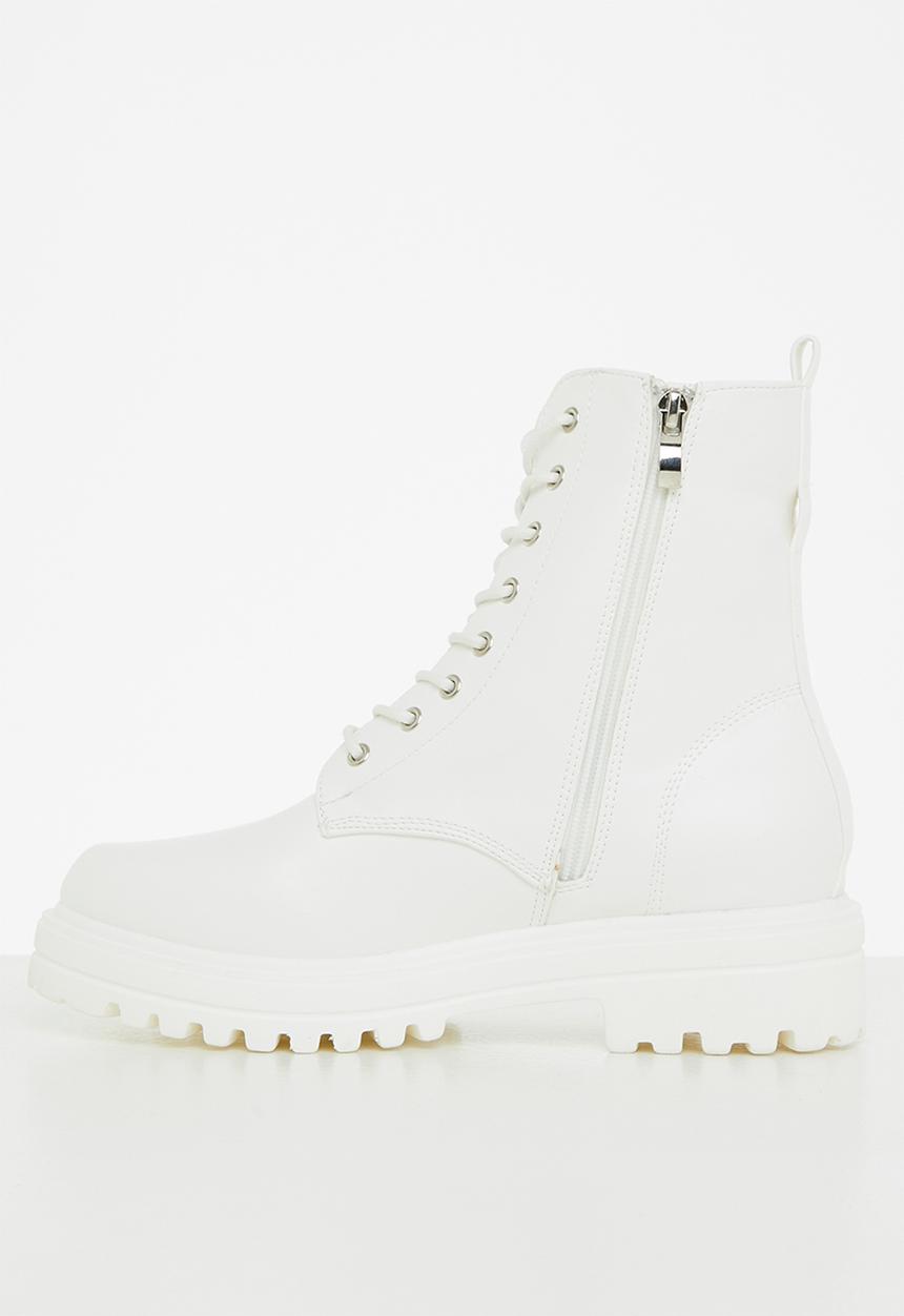 Madison® - Sade chunky lace up boot - white