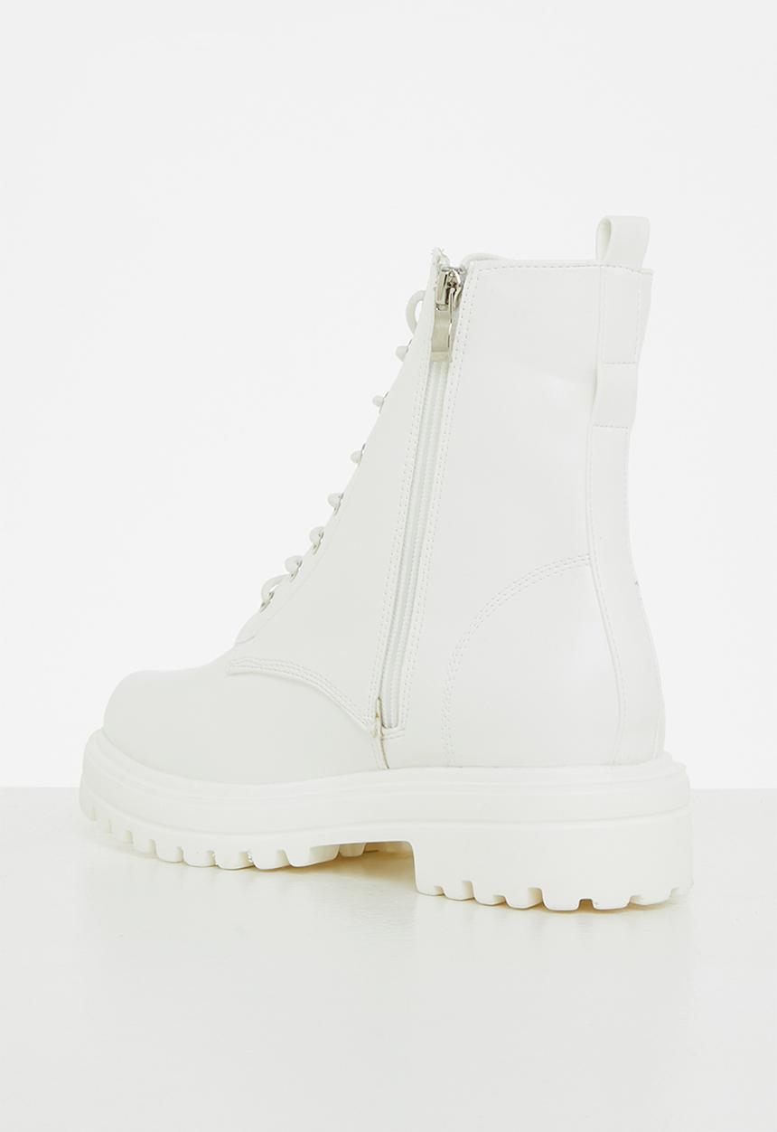 Madison® - Sade chunky lace up boot - white