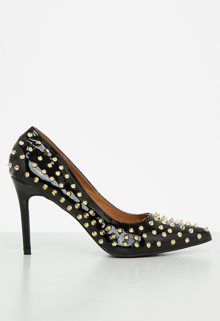 Madison® - Lush studded court heel - black