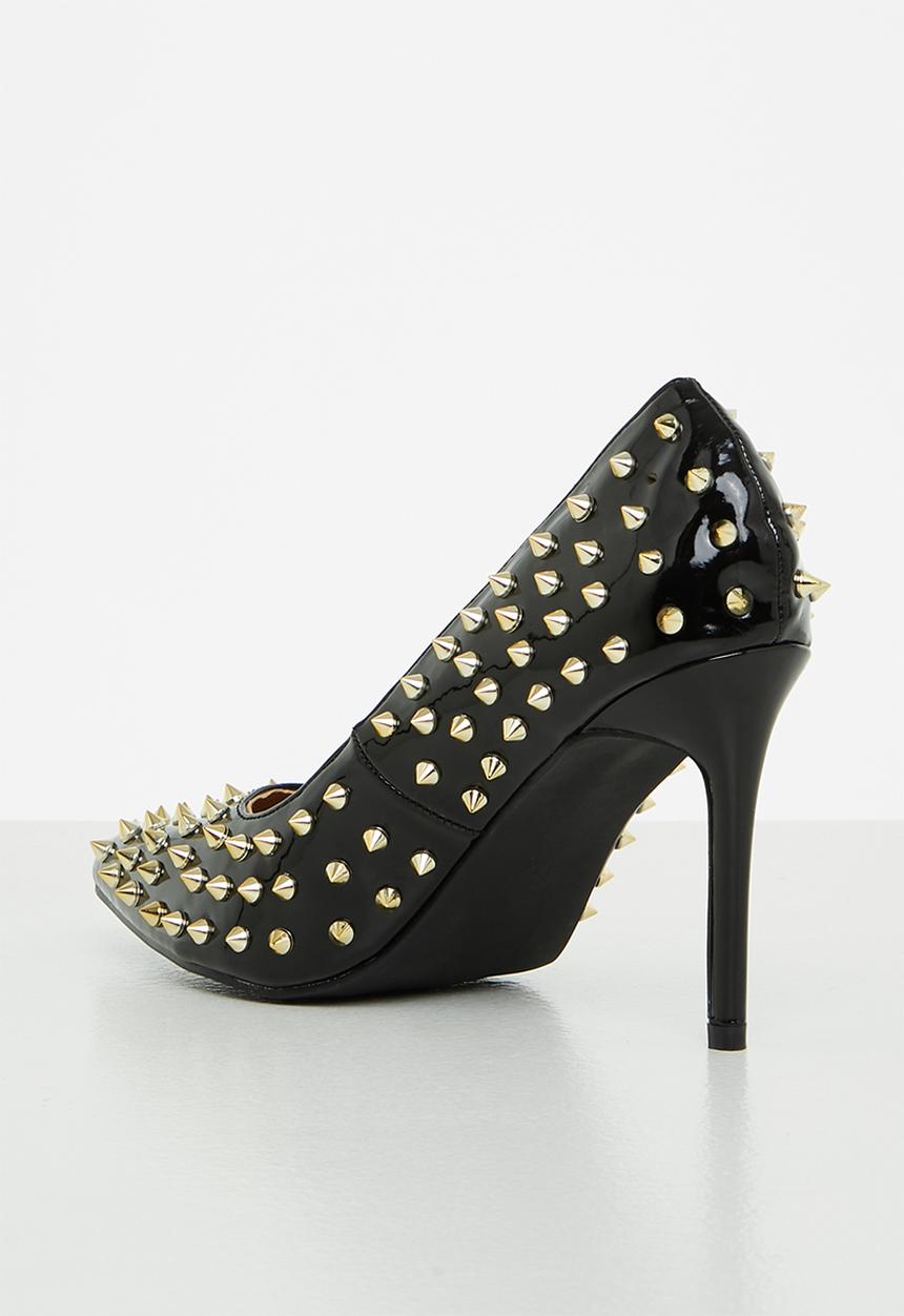 Madison® - Lush studded court heel - black