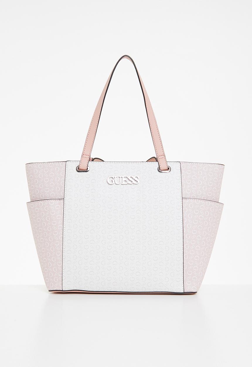 GUESS - Latham tote- pink & white