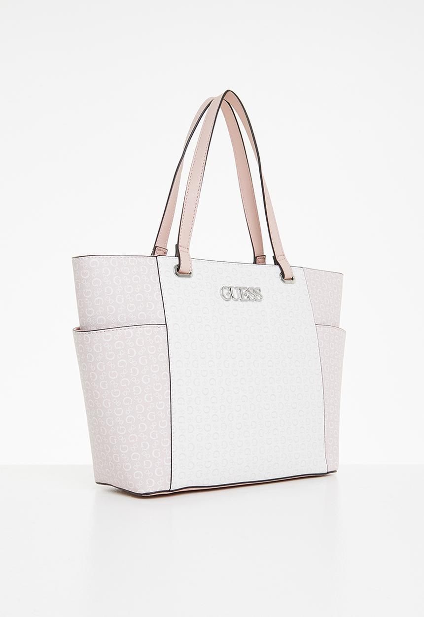 GUESS - Latham tote- pink & white