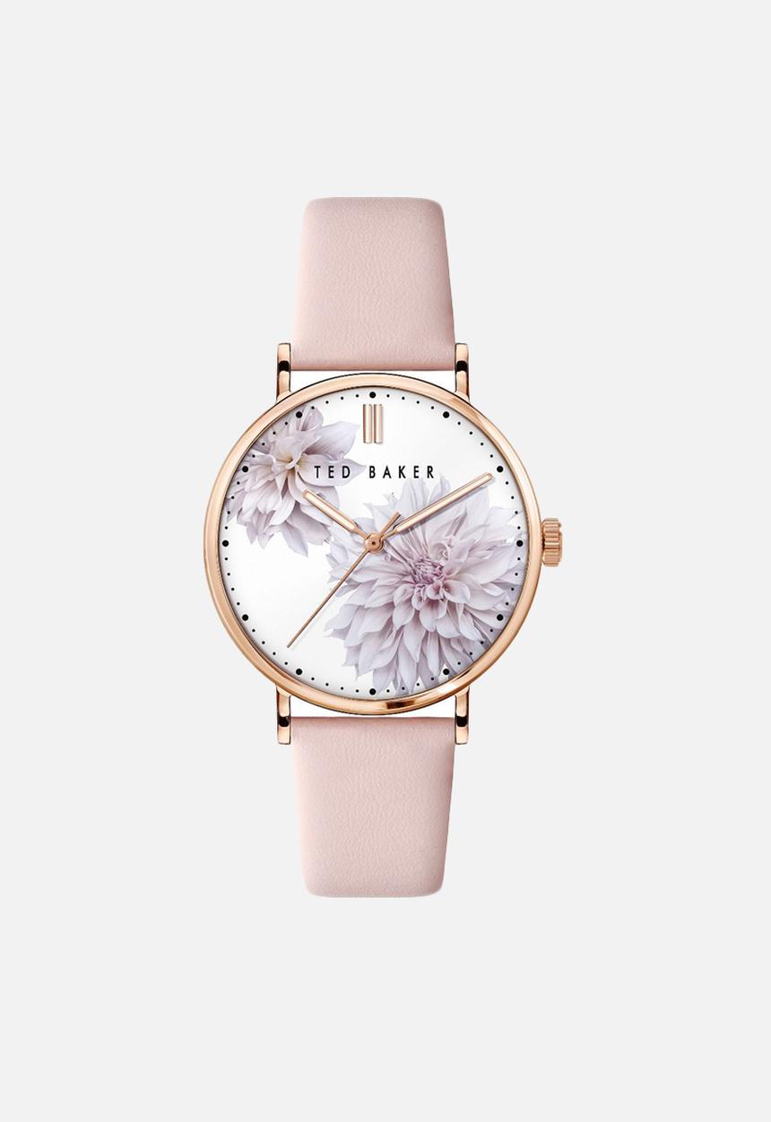 Ted Baker - Mesh band dial w/appliqué selsh anse - gold & pink