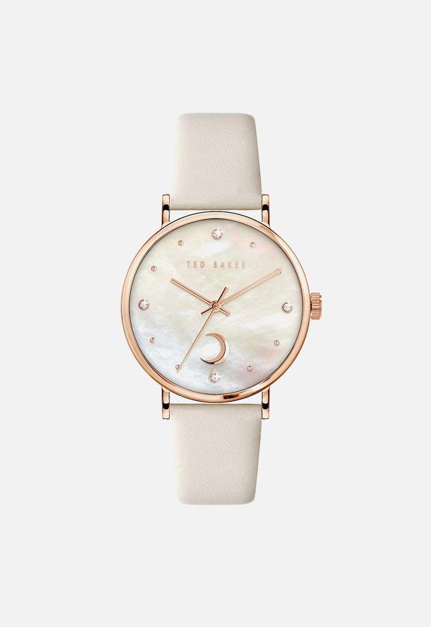 Ted Baker - Mesh band dial w/appliqué selsh anse - white