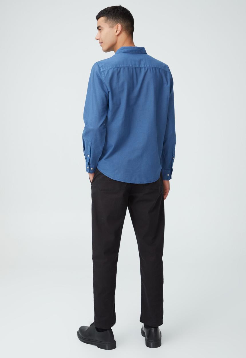 Cotton On - Mayfair long sleeve shirt-vintage aegean blue