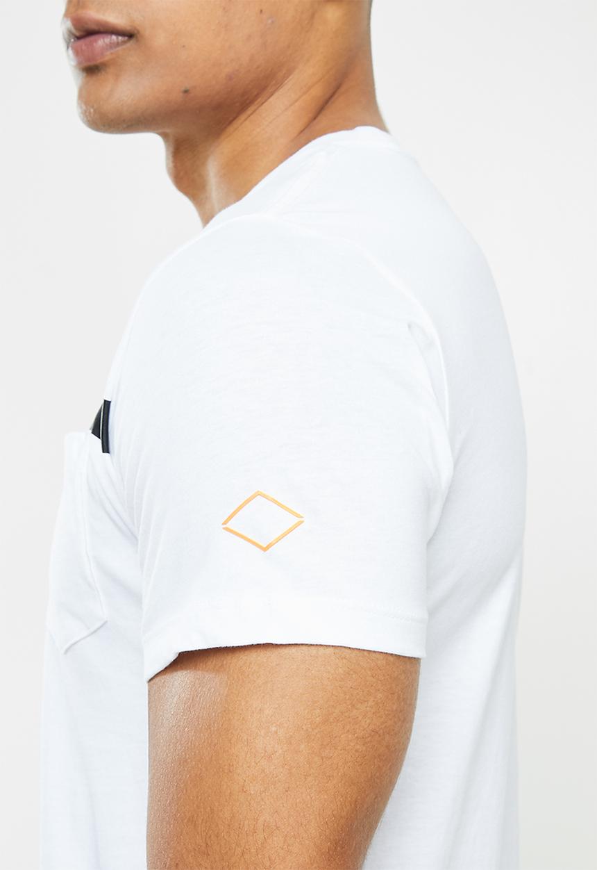 Replay - Above pocket print tee - white