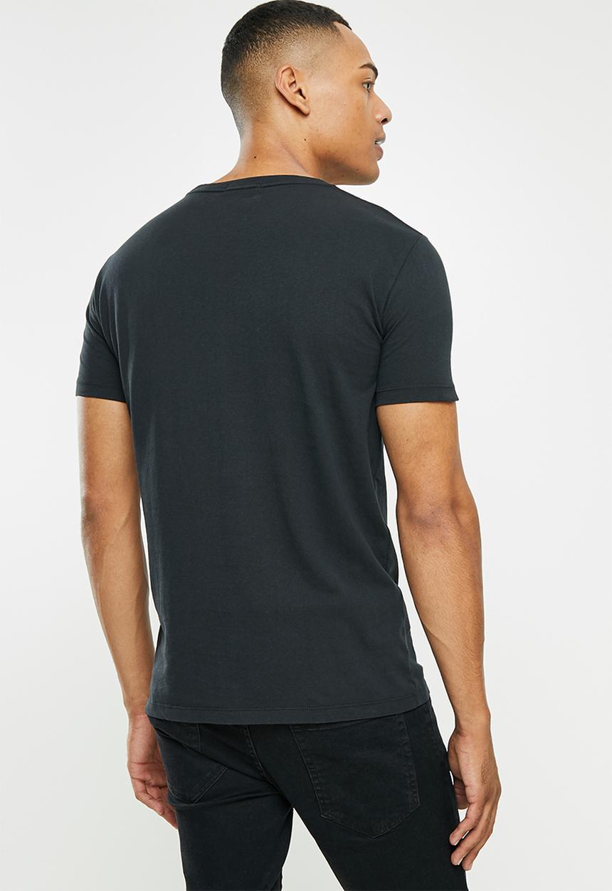 Replay - Replay chest print tee - black