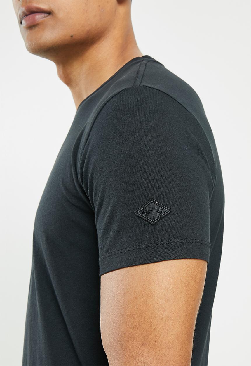 Replay - Replay chest print tee - black