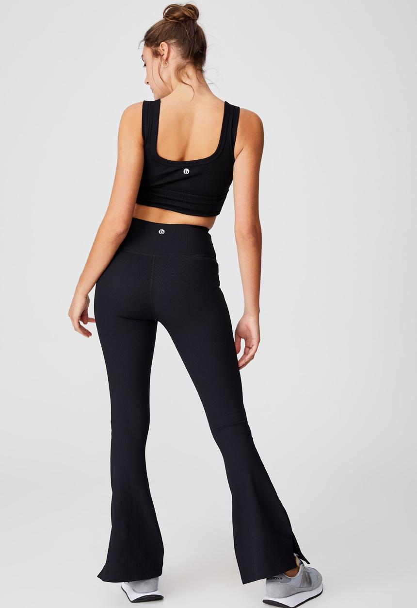 Cotton On - Active rib flare - black