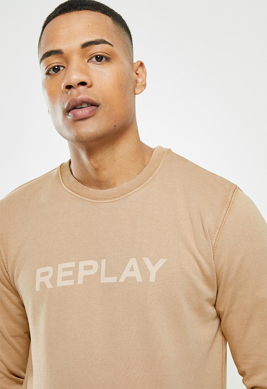 Replay - Essential logo crew sweat - brown