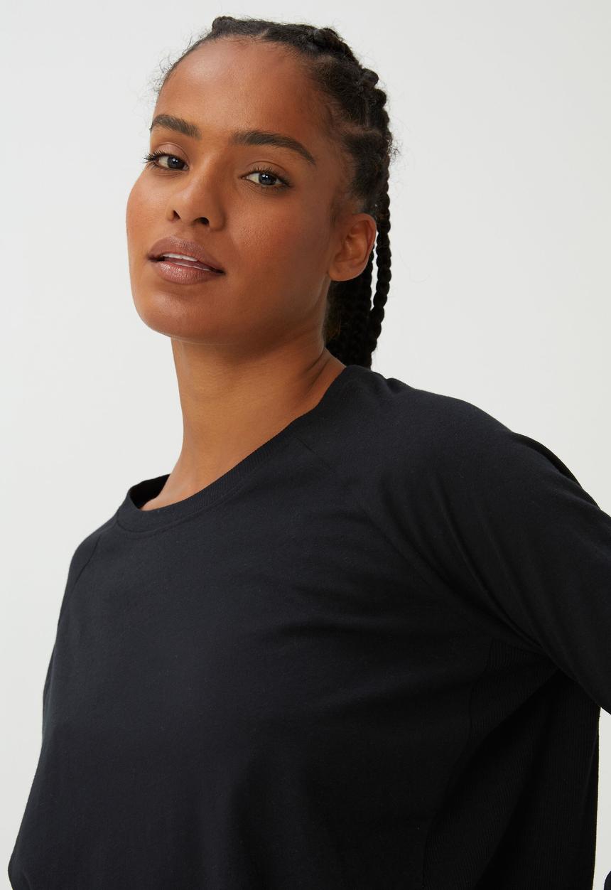 Cotton On - Active rib long sleeve top - black